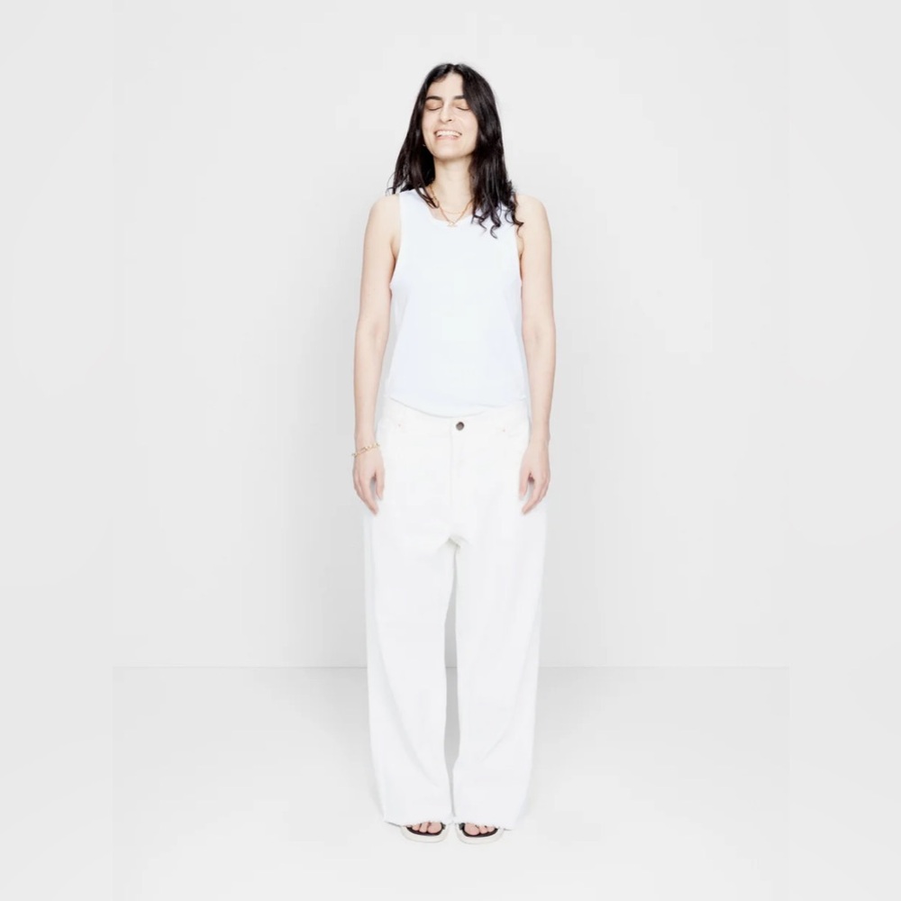 RAEY White Gait organic-cotton super wide-leg jeans